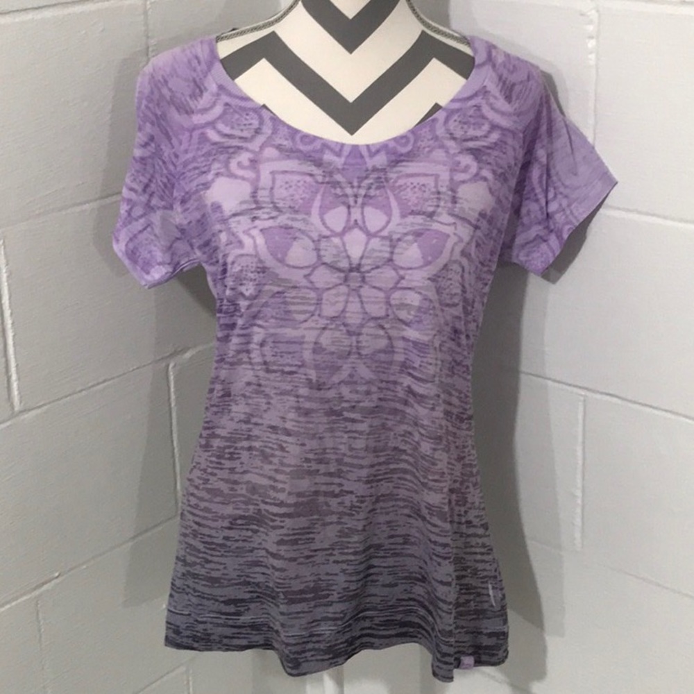 PrAna BURNOUT OMBRÉ PURPLE TOP, Size XL